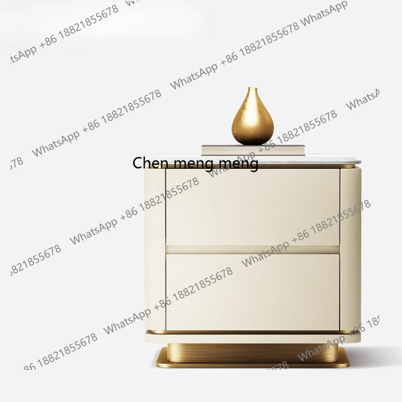 

Marble bedside table villa bedroom new Italian light luxury stone bedside table