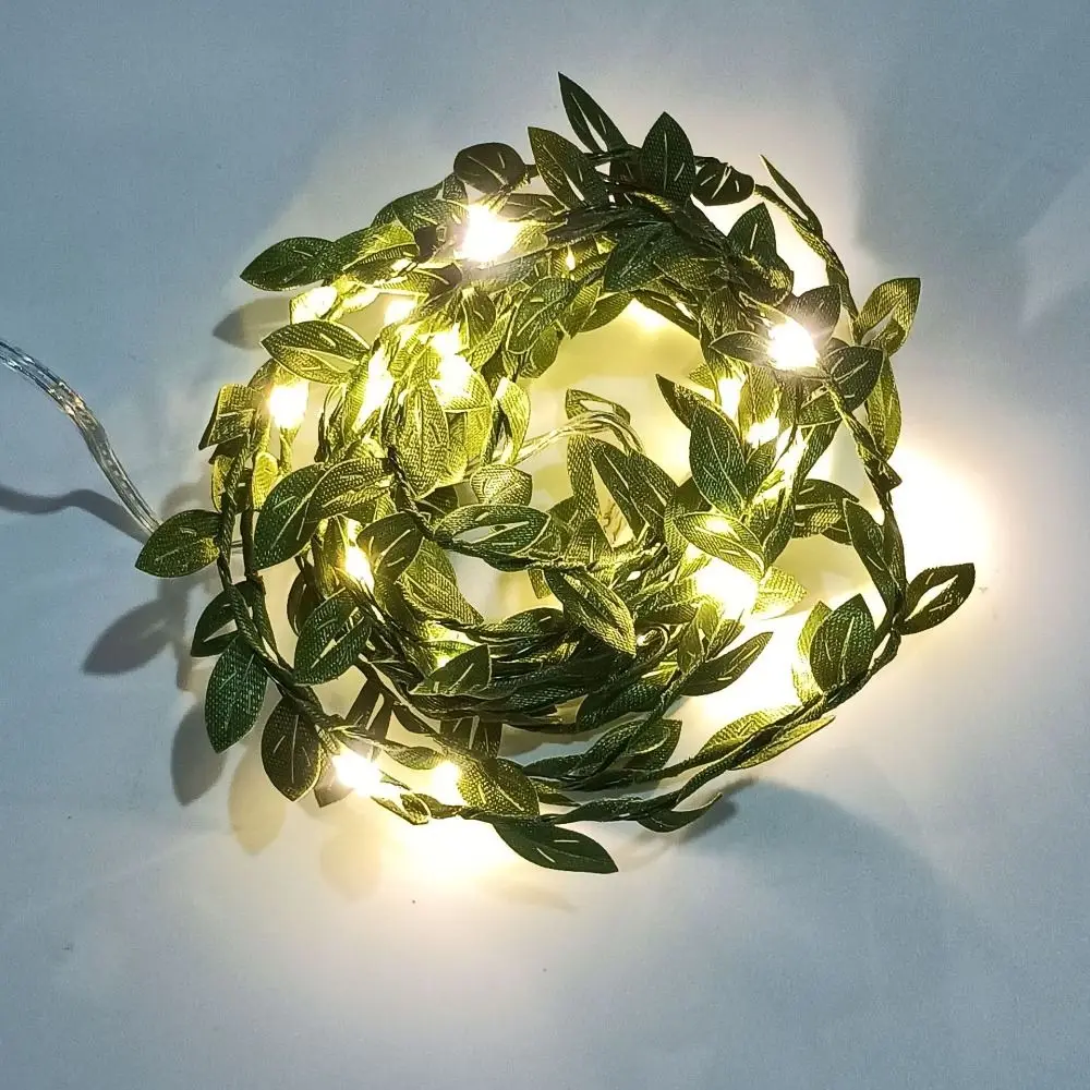 2M 20LED Golden Leaves String Green Colorful Home Garden Fairy Lights Ivy Leaves Artificial Plant