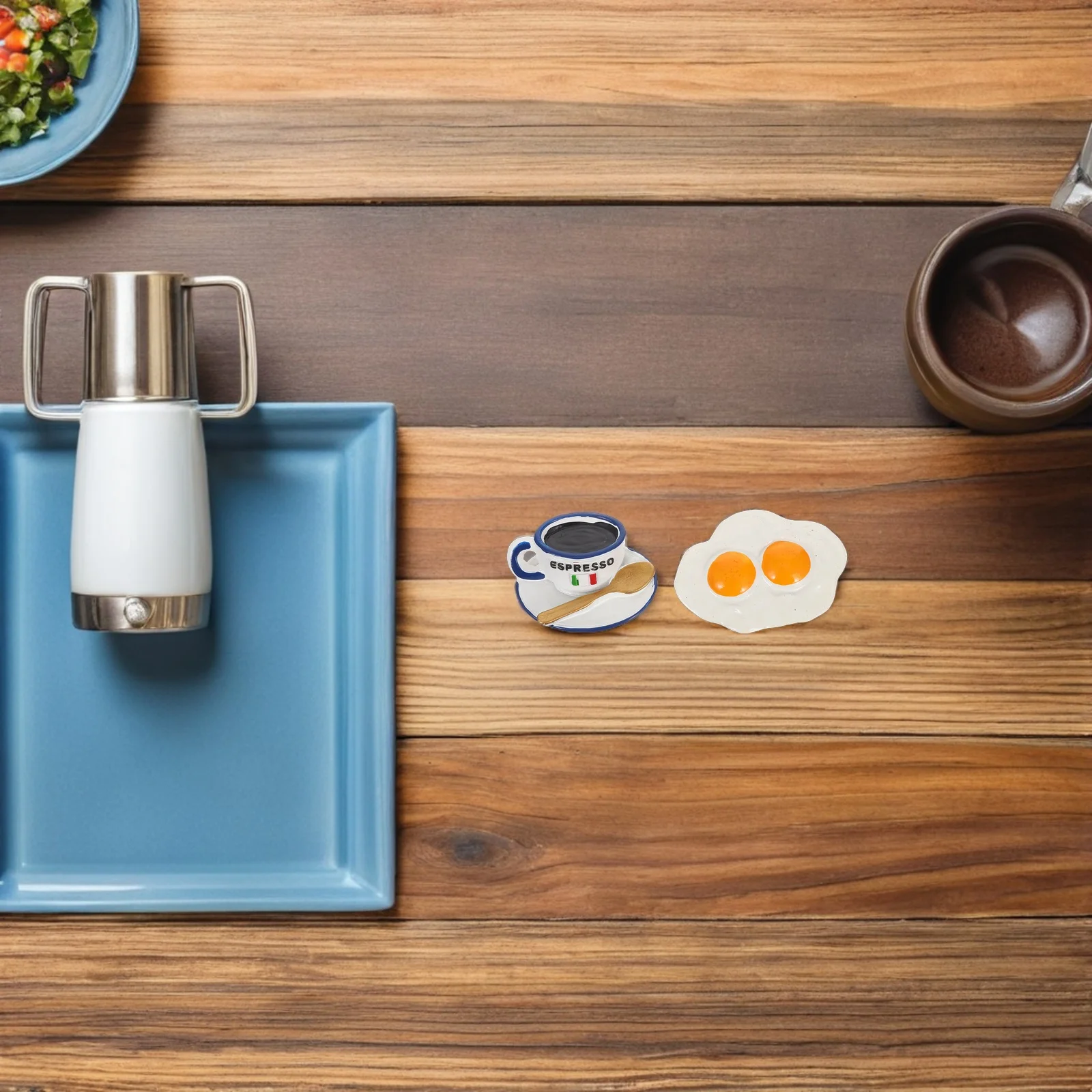 

6Pcs Food Refrigerator Magnets 3D Lifelike Poached Egg Coffee Magnetic Hold Kitchen Fridge Decor Office Locker Whiteboard