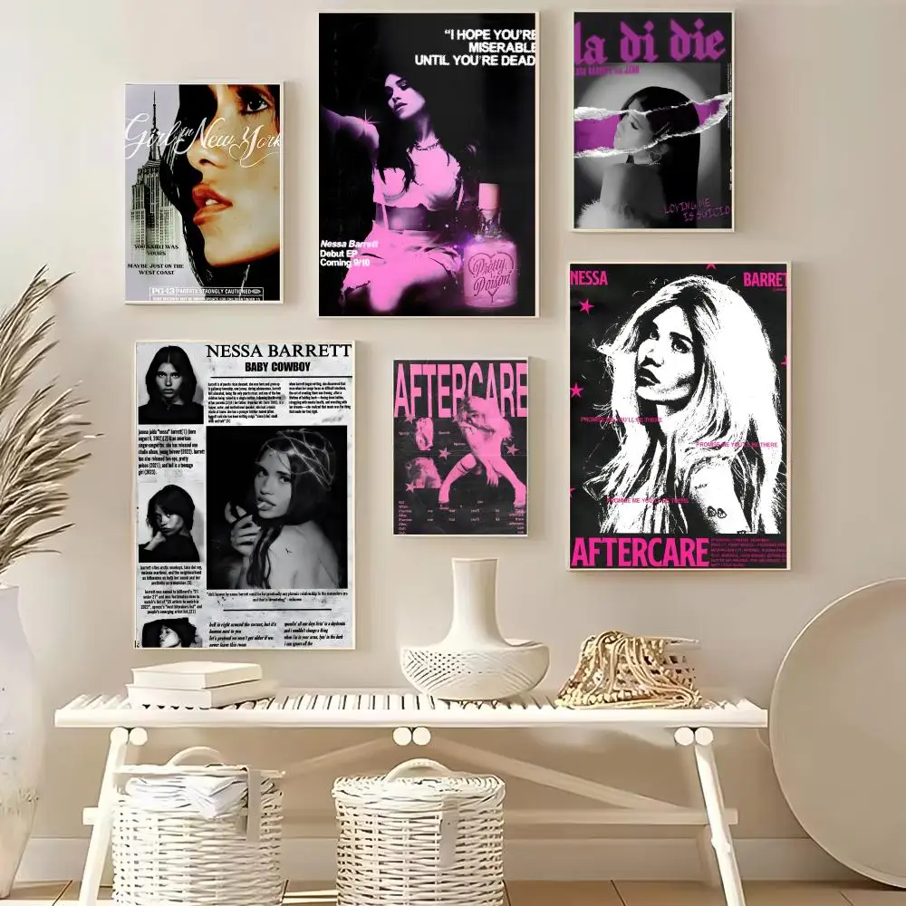 ملصق Nessa Barrett Singer عالي الدقة ذاتي اللصق مقاوم للماء مثالي للمنزل والمكتب وغرفة النوم هدية رائعة