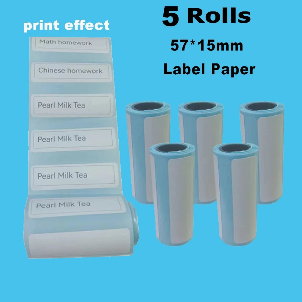 Mini Printer Paper Self-adhesive Thermal Papers HD Color Label Printers Wireless Bluetooth Photo Inkless Printing Universal 57mm