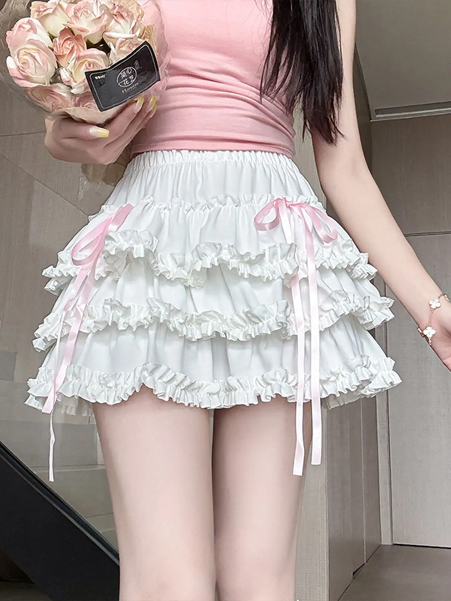 

Large Size Ballet Style Soft Girl Cake Pumpkin Pants Women Summer New Versatile Anti-Light Fluffy Bloom Half-length Skirt