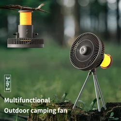 Tripod outdoor fan portable camping tent small ceiling fan light wireless USB charging camping fan 10000mAh