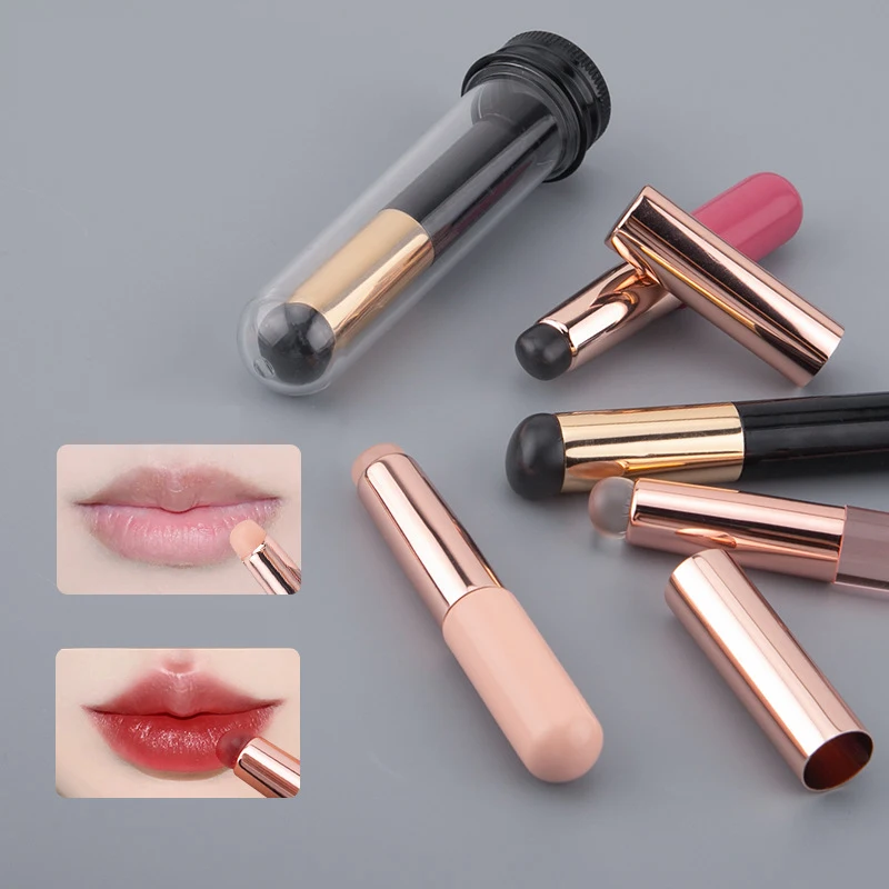 

Mini Silicone Lip Brush Concealer Brushes With Cover Lip Mask Applicators Lip Gloss Brush Lipstick Brush Makeup Beauty Tool
