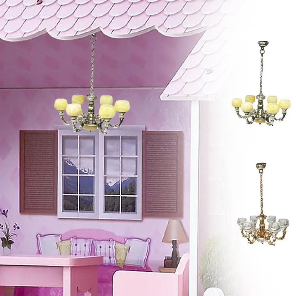 Lightweight Practical Alloy Dollhouse Ceiling Light with Back Glue for Micro Landscape