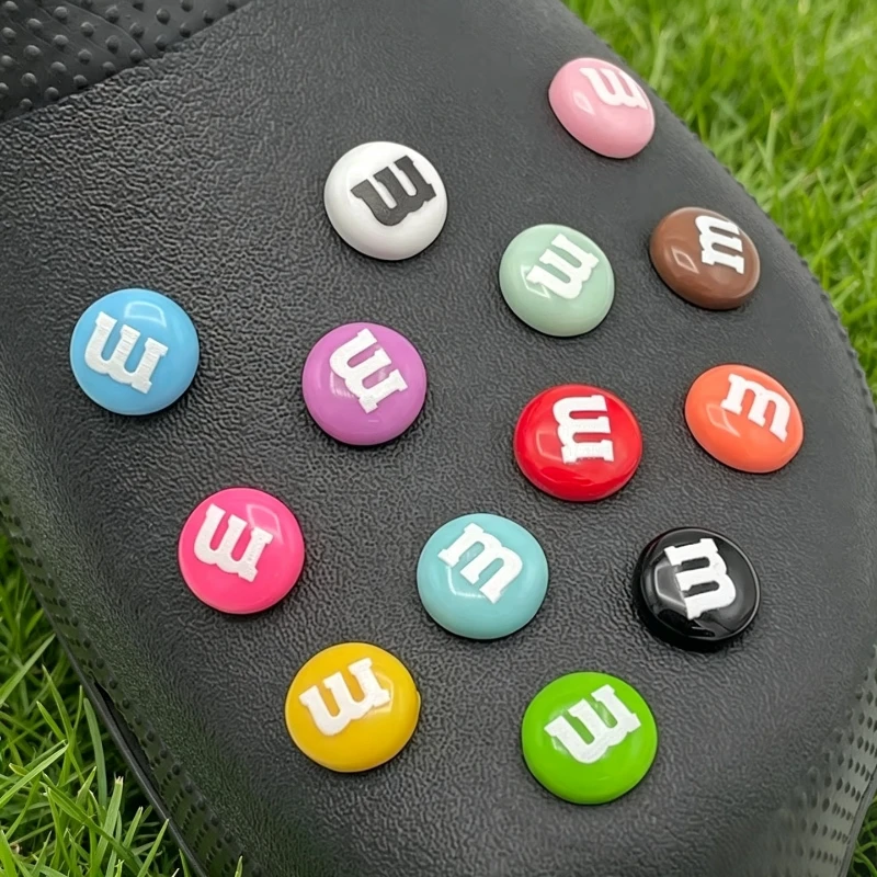 Cute Letter Print Candy Shape Resin Shoe Charms DIY Decor Fit Clog Shoes Hole Bag Children Daily Birthday Small Gifts