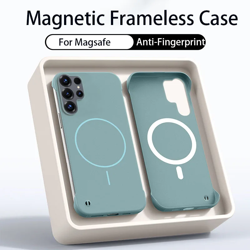 Frameless Magnetic Wireless Charging Phone Case For Samsung Galaxy S26 Ultra Plus S26Plus S26Ultra 5G Slim Hard Back Cover