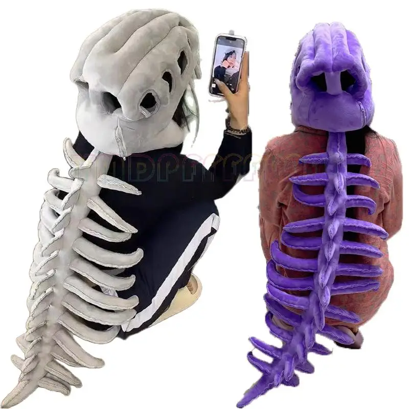 Anime Fun Dinosaur Skeleton Plush Hat Cosplay Headwear Halloween Carnival and Theme Party Cute Novelty Dress up Cosplay Clothing