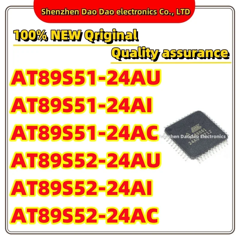 AT89S51-24AU AT89S51-24AI AT89S51-24AC AT89S52-24AU AT89S52-24AI AT89S52-24AC IC MCU Chip TQFP-44