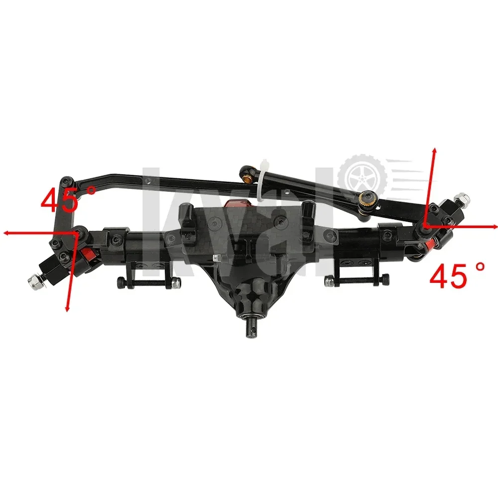 Metal Alloy Front Middle Rear Straight Axle with Servo Base for 1/10 RC Rock Crawler Car Axial SCX10 RC 4WD D90 Upgrade Parts