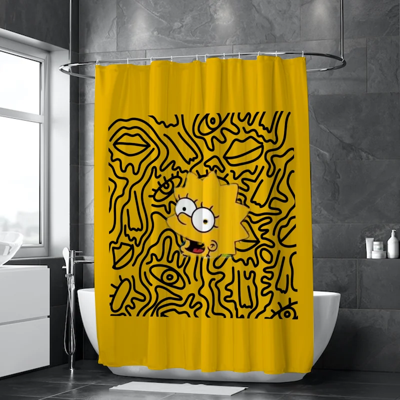 S-Spongebob Shade Curtain for Shower Curtains Bathroom Accessories Bath Bedrooms Waterproof the Home Fabric Opaque Products