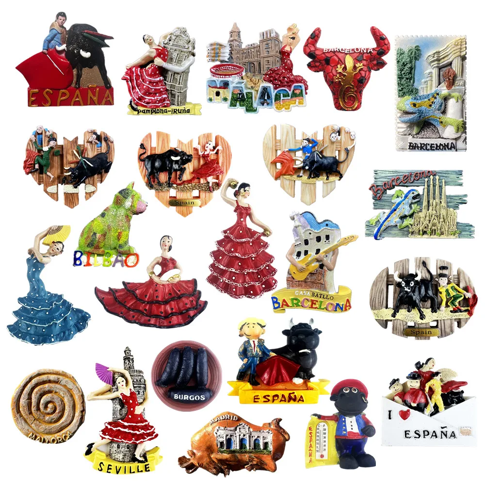

Europe Spain 3D Refrigerator Magnet Tourist Souvenirs Stickers,Home & Kitchen Decoration Fridge Magnet Message Sticker