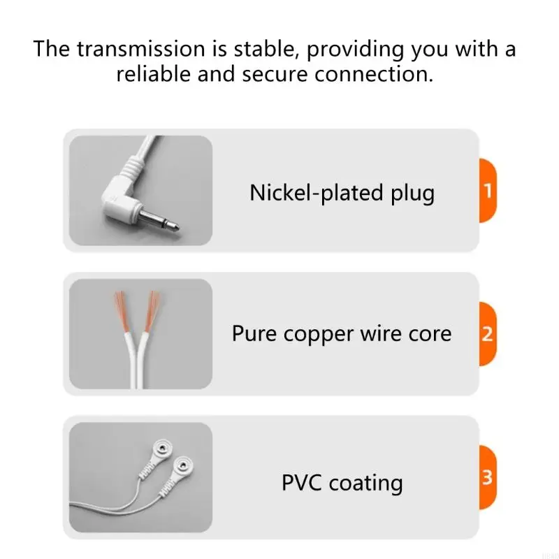 اتصال مزدوج عشرات استبدال كابل درع 2.5 مللي متر 3.5 مللي متر المقابس إلى 3.5 مللي متر المفاجئة أقطاب كهربائية لتحفيز العضلات #3
