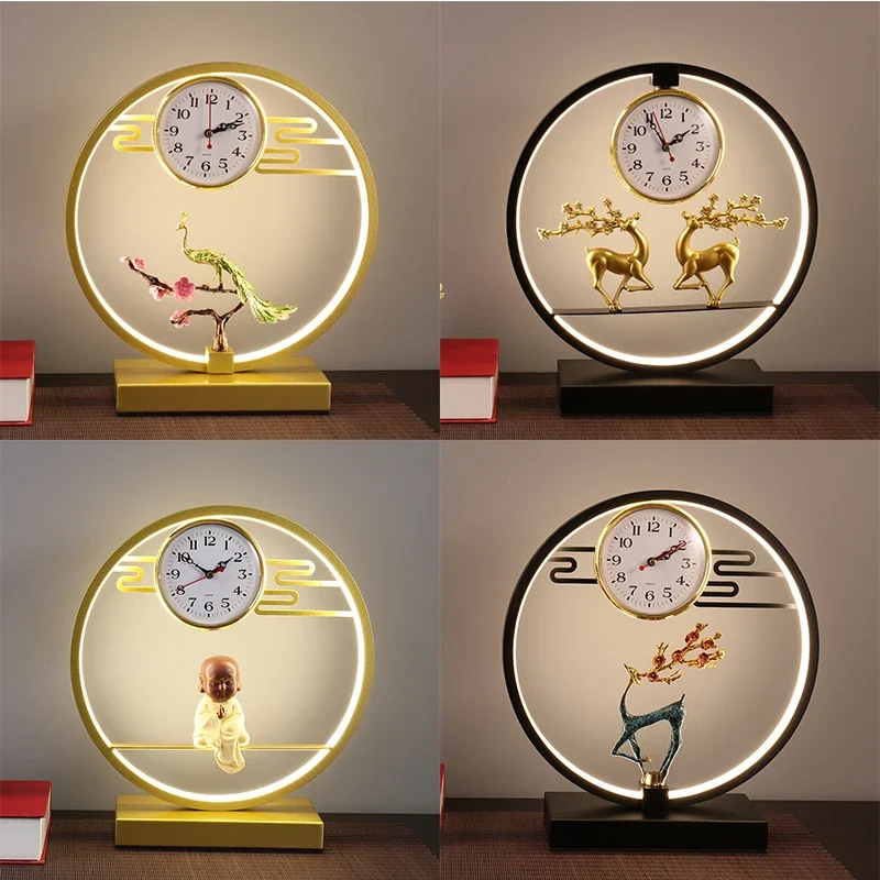 Watch Deer Table Lamp Touch Bedside Lamp Decoration Creative Personality Remote Control USB Multi-Function Smart Table Lamp