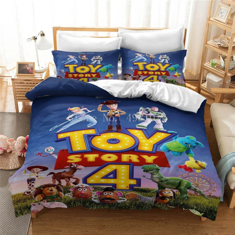 Disney Toy Story Bedding Set King Size Quilt Duvet Cover for Kids Bedroom Decora Boy Bed Cover Comforter Bedding Sets