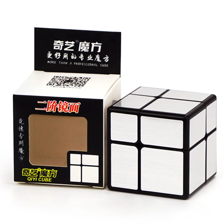 QiYi miroir 2x2 Cube magique Puzzle vitesse Cube magique doré/argent autocollant Cube jouets pour enfants 2x2x2 Cube de vitesse Cube miroir