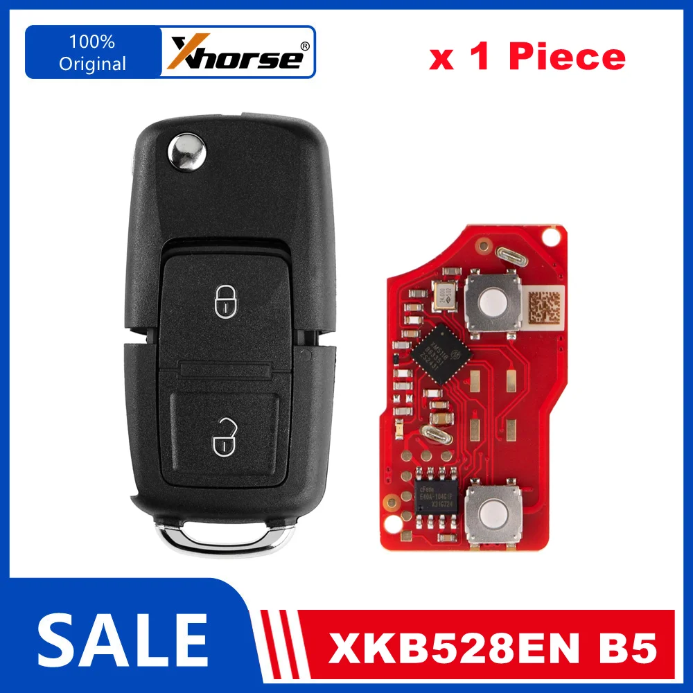 

1 Piece XHORSE XKB528EN 2 Buttons B5 Style 2nd Generation Wire Remote Key used with VVDI VVDI2 English Version