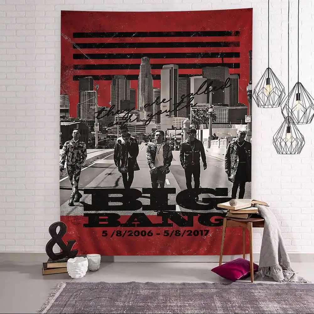 Popular Korean Pop Boy Band BIGBANGS Hippie Wall Hanging Tapestries Bohemian Wall Tapestries Mandala INS Home Decor