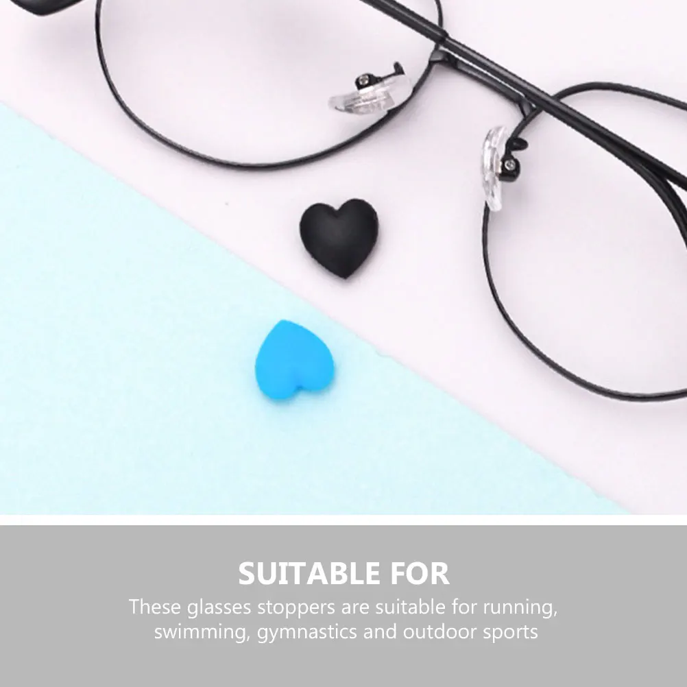 

5Pairs Heart Shape Glasses Ear Grips Soft Silicone Non-Slip Stoppers for Sports Daily Use Portable Eyeglass Accessories