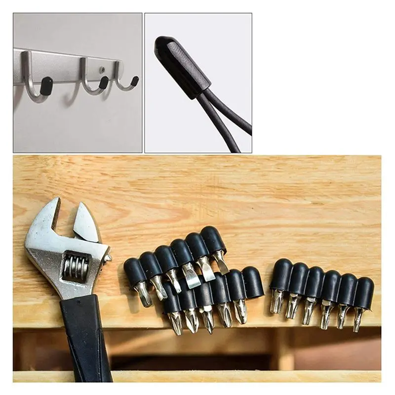 BAAJ-60Pcs Rubber End Caps 19Mm ID PVC Round Tube Bolt Cap Cover Screw Thread Protectors Black