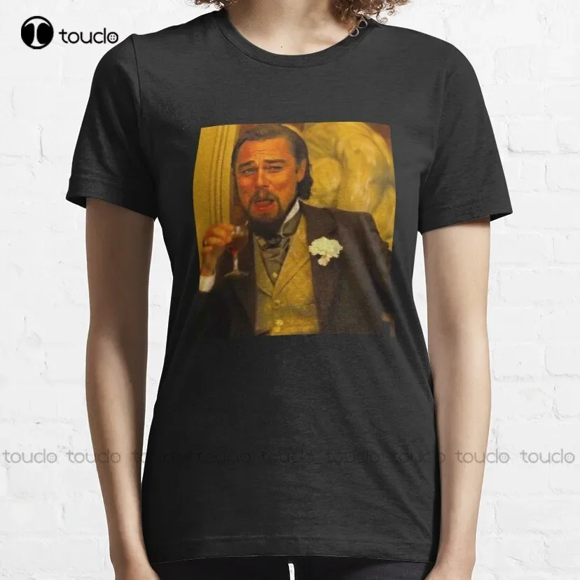 Leonardo Dicaprio Django Unchained Funny Meme Leonardo Dicaprio Laughing Meme Classic T-Shirt Baseball Tee Shirts Xs-5Xl New