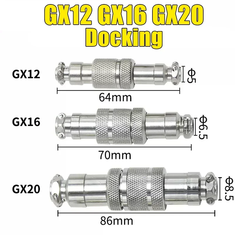 5/20 Pcs GX12 GX16 GX20 2 3 4 5 6 7 8 9 10 12 14 15 Pin Male&Female Docking Aviator Aviation Plug Socket Circular Connector