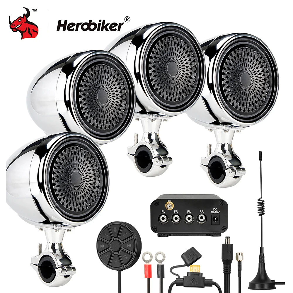 Nouveau système Audio Bluetooth pour moto, haut-parleurs étanches, amplificateur avec son stéréo USB/AUX pour moto ATV UTV bateau