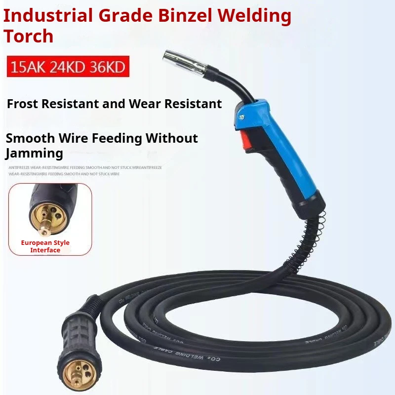 Binzel 15AK MIG Welding Torch, CO2 Gas Shielded Welding Gun, TIG Plasma Welding Accessories, Wholesale Parts