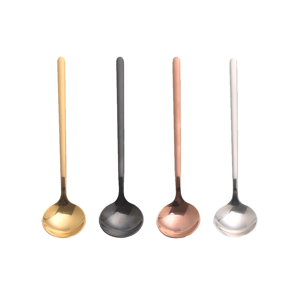 

4 Pcs Coffee Spoon Stainless Steel Kitchen Multifunctional Stirring Dessert Scoops Food Grade 304 Portable Safe Lasting
