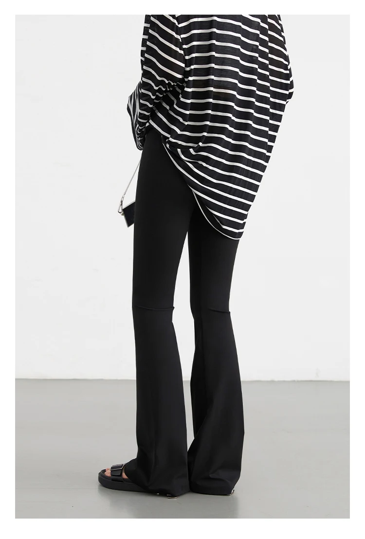 CHIC VEN Women Long Pants Slim New High Waisted Elastic Casual Pant Female Black Flared Trousers Yoga Clothing Autumn 2026