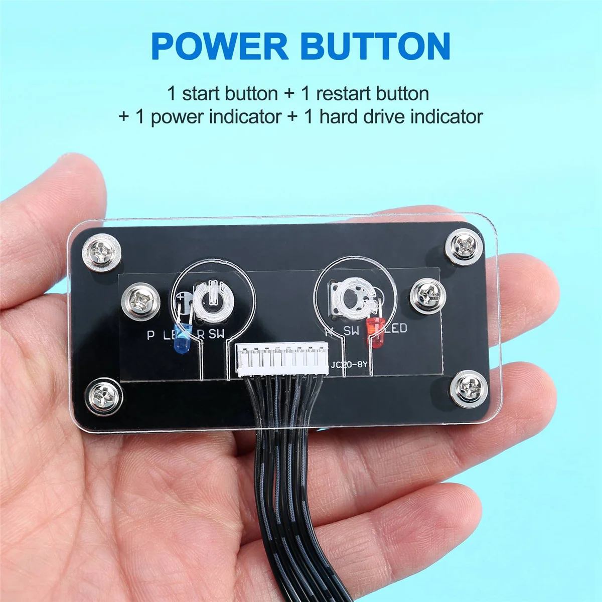 Desktop Computer Switch External Power Switch Power Button+Restart Button PC Case Power Supply Button