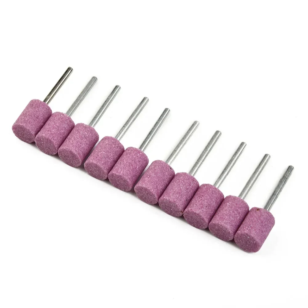 Haste Cilindro Abrasivo Montado Pedra Cabeça de Moagem Polimento Roda Abrasiva para Jade Madeira Metal Moagem Ferramenta Rotativa 10 Peças mm