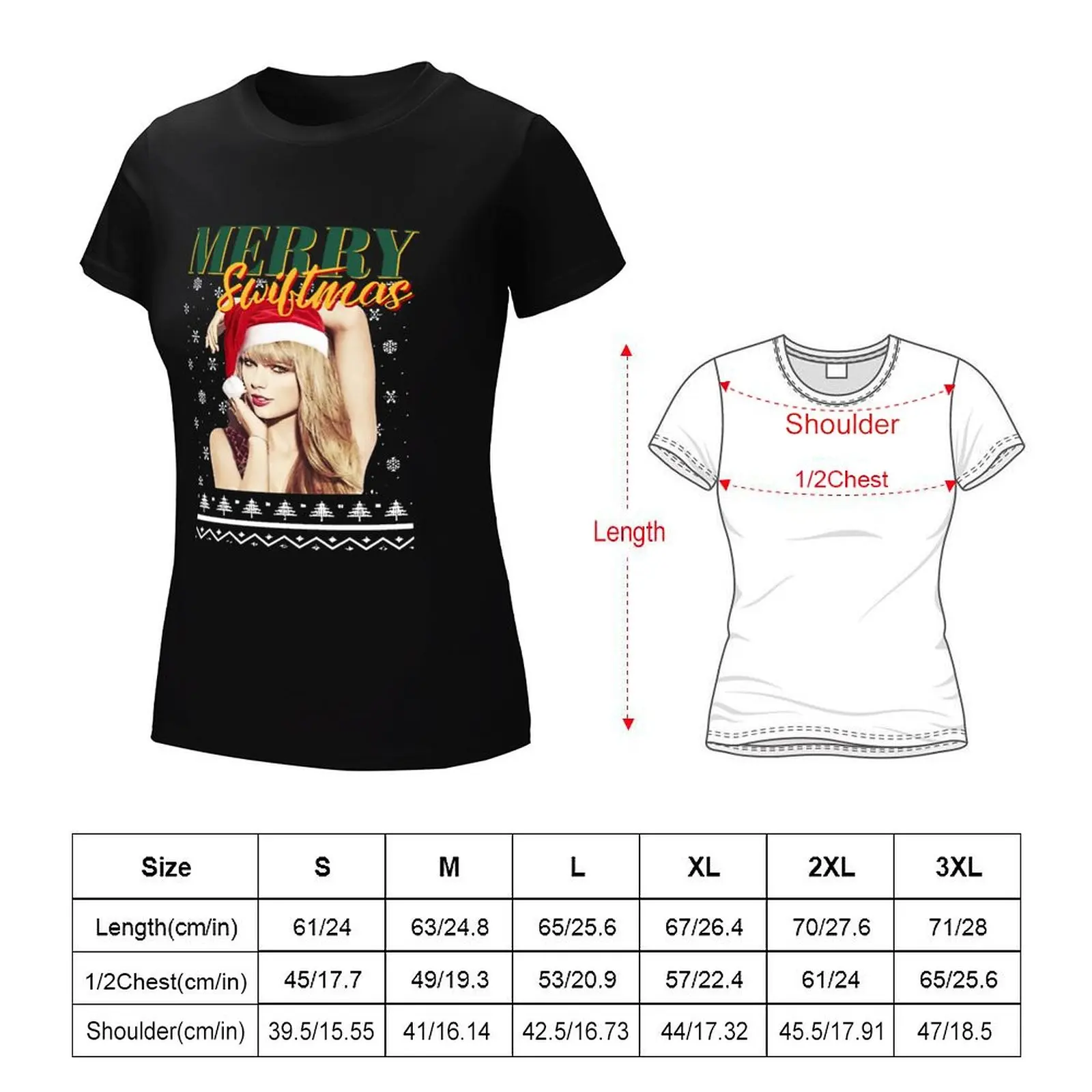 Merry Swiftmas Art T-Shirt Sweattops Zwarte T-Shirts Voor Vrouwen