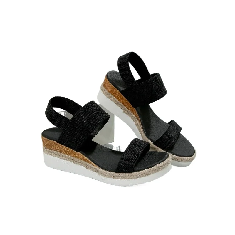 

Summer Casual Shoes for Women Comfortable Non-slip Walking Slip on Elastic Fabric Female Plus Size 36-43 Women's Sandals