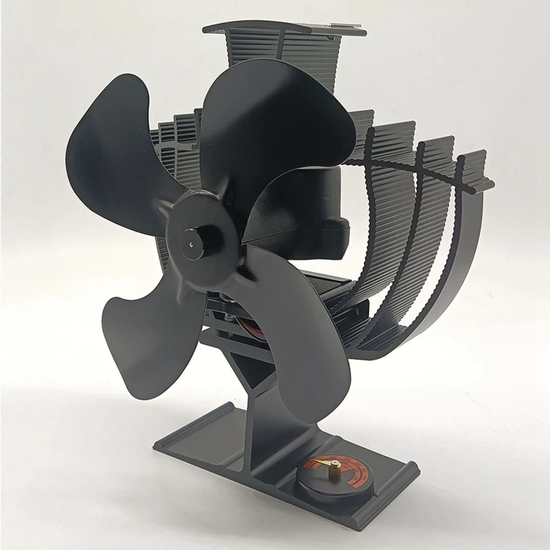 HOT! Wood Stove Fan Heat Powered 4-Blade Fireplace Fan For Wood/Fireplace/Log Burner 60 Degree Shaking Heads Fan