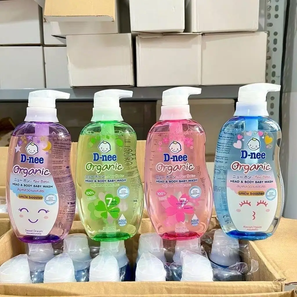 Thailand Dini Nee Baby 2 in 1 Shower Gel Shampoo Large Capacity Body Wash Hair Care Gentle Plant Based