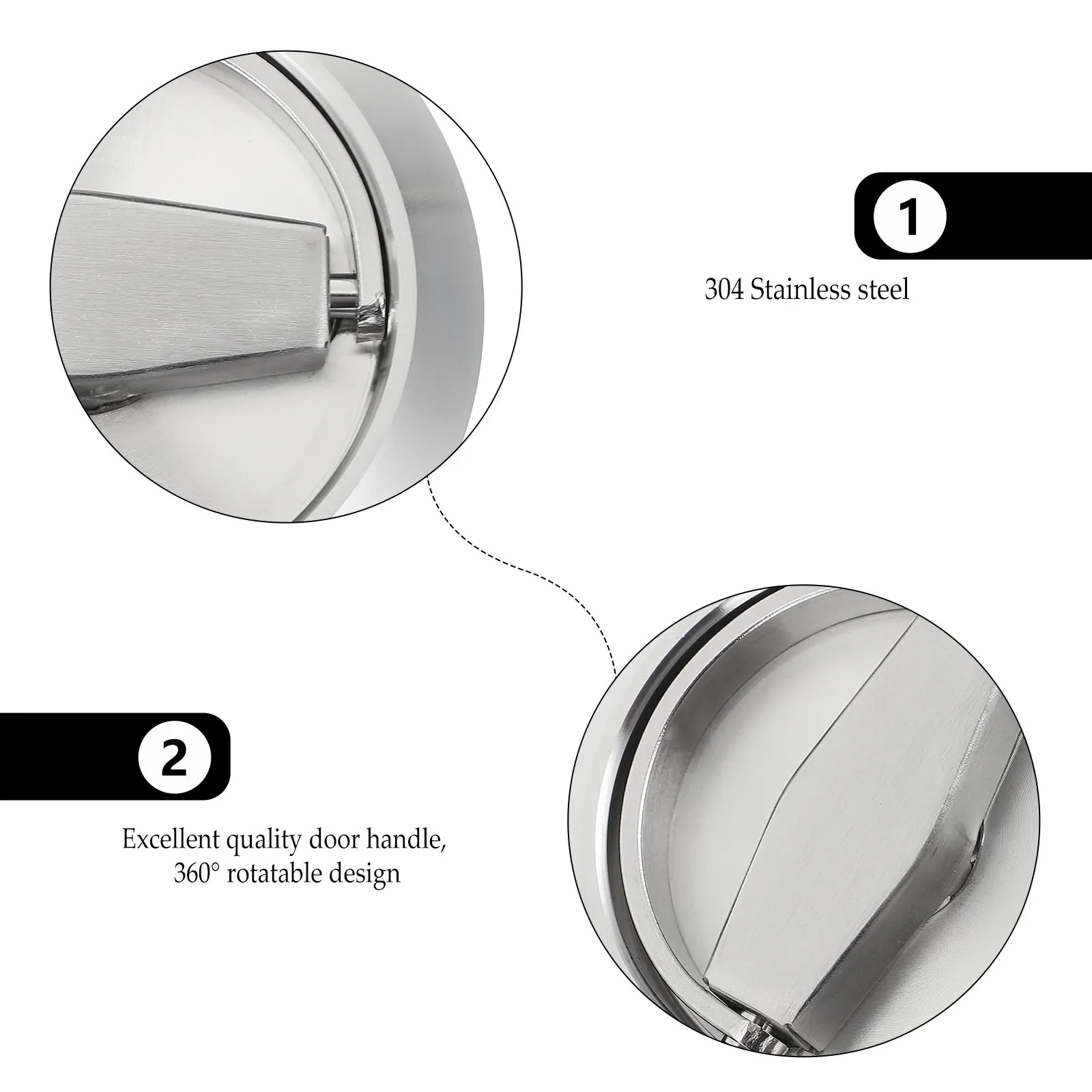 

2pcs Stainless Steel Hidden Pull Ring Door Locks 304 Grade Recessed Handles for Sliding Doors Bathrooms Cupboard Knobs Wear