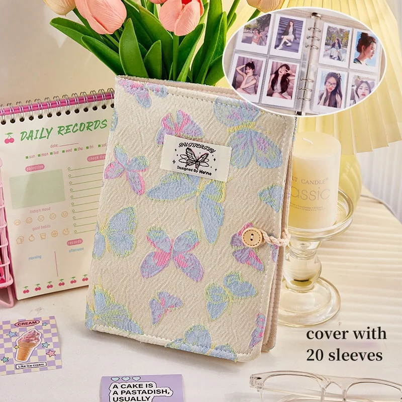 A5 Cute Butterfly Cover Girl Ins 3inch Card Photo Album Collect Book Kawaii Binder Photocards Kpop Idol Card Holder Storage