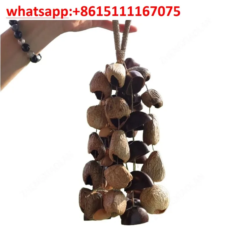 Natural Handmade Seed Nut Shell Wind Chime, Sound Healing Meditation Pendant Wish Fruit Hanging Ornament For Home Decor Yoga