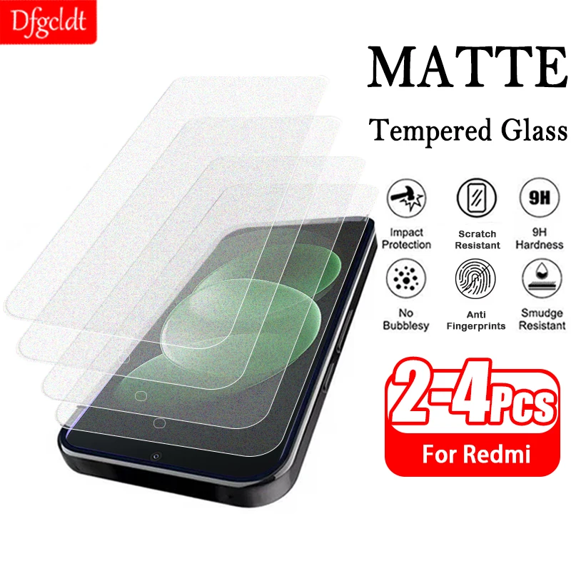 2-4Piece Anti-Fingerprint Matte Tempered Glass for Xiaomi Redmi Note 17 Pro Max Screen Protector Film for Redmi Note 17 Pro 4G