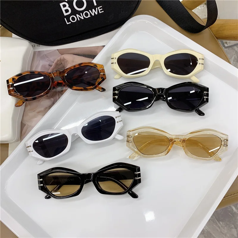 KAMMPT Cateye Vintage Sunglasses For Women Retro Fashion Cat Eye Sun Glasses Anti-UV Travel Fishing Eyewear Oculos De Sol UV400