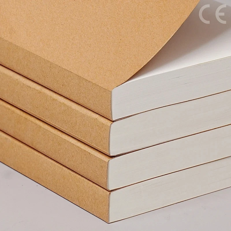 Cahiers A5/B5 épais, 100 et 200 feuilles/carnet, couverture Kraft DIY, journal vierge, carnet de croquis, papeterie de bureau et d'étude CS-076