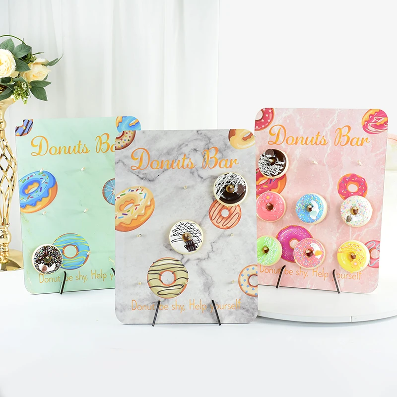 

1pc Birthday Party Wedding Decoration Props Children Birthday Event Party Donut Wall Stand Diy Wooden Doughnut Rack Gift Decor