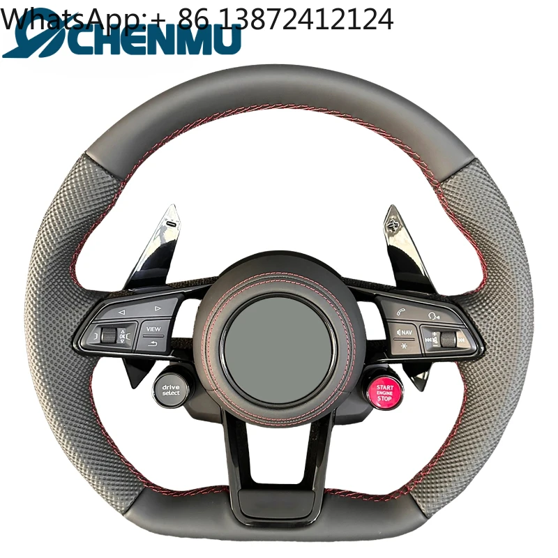 

With Start Button S-Line Half Carbon Steering Wheel for Audi Q8 SQ8 A3 A4 B9 A5 B8 A6 C7 A7 S3 S4 RS3 RS5 RS7 RS6 C8