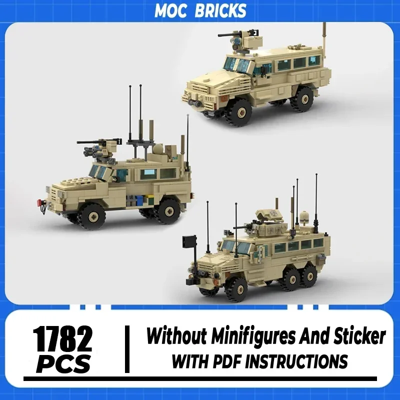 

Moc Building Block Mine-resistant Ambush Protected Military Suit Technology Brick RG-33L Cat.2 MRAP Toy For Holiday Gifts