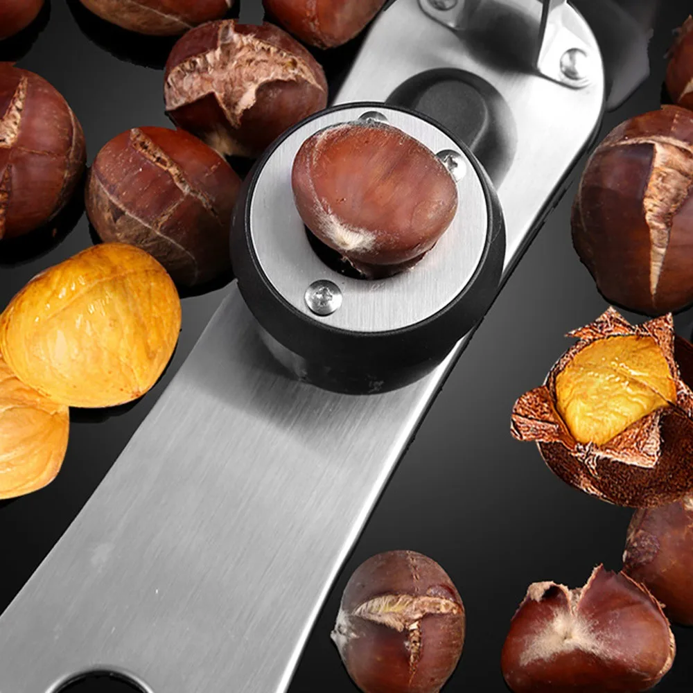 Kitchen Gadget 304 Stainless Steel Chestnut Cutter Easy to Use Protable Nutcracker Heavy Duty Manual Nut Plier Picnics Camping