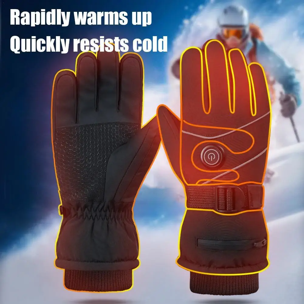 

Велосипедные перчатки с подогревом, термоперчатки с подогревом сенсорного экрана, 3 уровня нагрева, перезаряжаемые зимние водонепроницаемые ветрозащитные лыжные перчатки постоянного тока