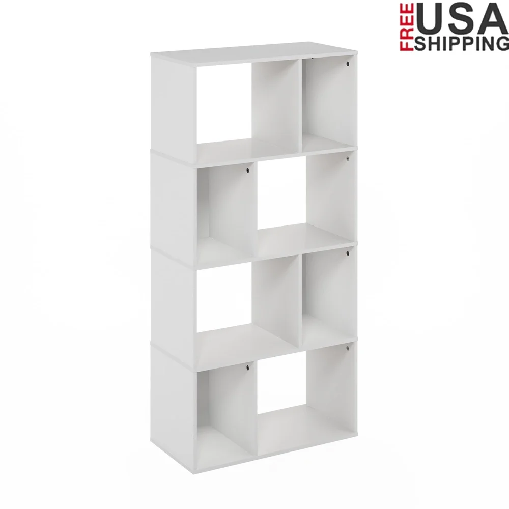 

Книжный шкаф неправильной формы в форме куба, органайзер для хранения, прочное композитное дерево, 8 отделений, современный минималистичный дизайн, универсальный дисплей