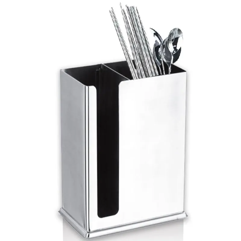 Square Stainless Steel Cutlery Cage, Chopsticks Spoon Dish, Storage Tube Barrel, Tableware Rack Box, Kitchen Utensils
