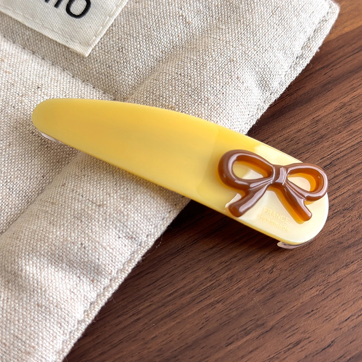 1 Stück koreanische Haarspange aus Acetat mit Kontrast-Schleife, praktische BB-Clip-Haarspange für die Seiten, dreieckige Haarspange – Detail 4